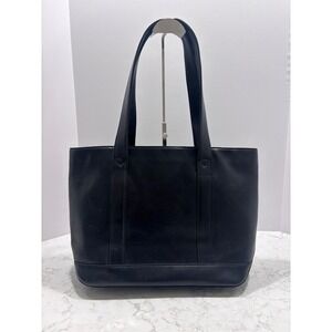 Vintage LL Bean Leather Boat Tote Bag Black Shoulder Bag